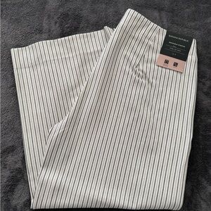 Banana Republic Black and White Striped Wide-Leg Crop Pants